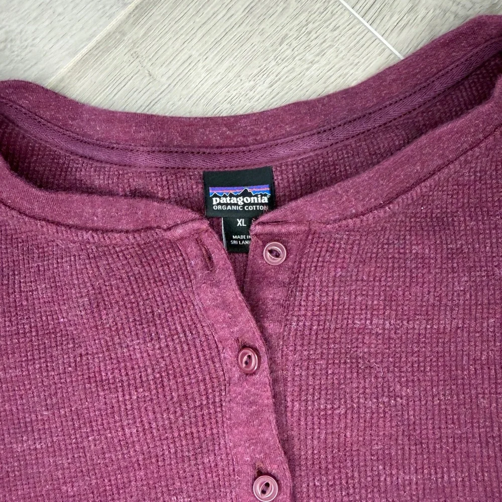 Patagonia Women's Long Sleeve Henley - Burgundy - Picture 3 of 5
